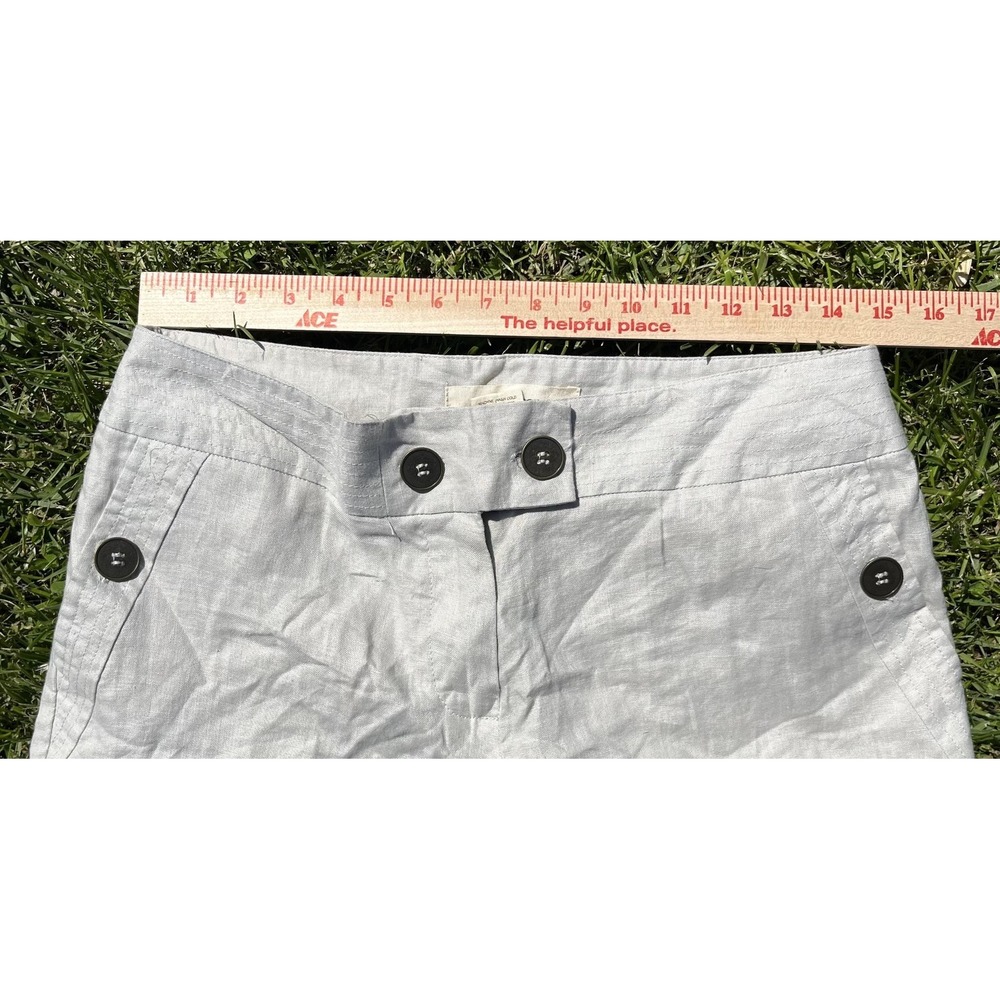 Workshop Andrea Jovine Pants Womens 8 Linen Cropped Wide Leg Chambray - Picture 6 of 9